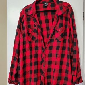 Red buffalo button up plaid